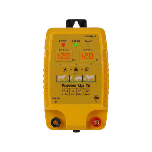 Electric Fence Charger AC Powered – P8 1.5-3 Joules 12KM for Cattle Sheep Horse Pig